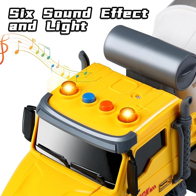 Toddler Trucks Toys,Big Cement Mixer Toy Truck with Lights and Sounds,Truck Vehicle Boy Toy for 3 4 5 6 Year Old,Christmas Birthday Gifts for Boys & Girls