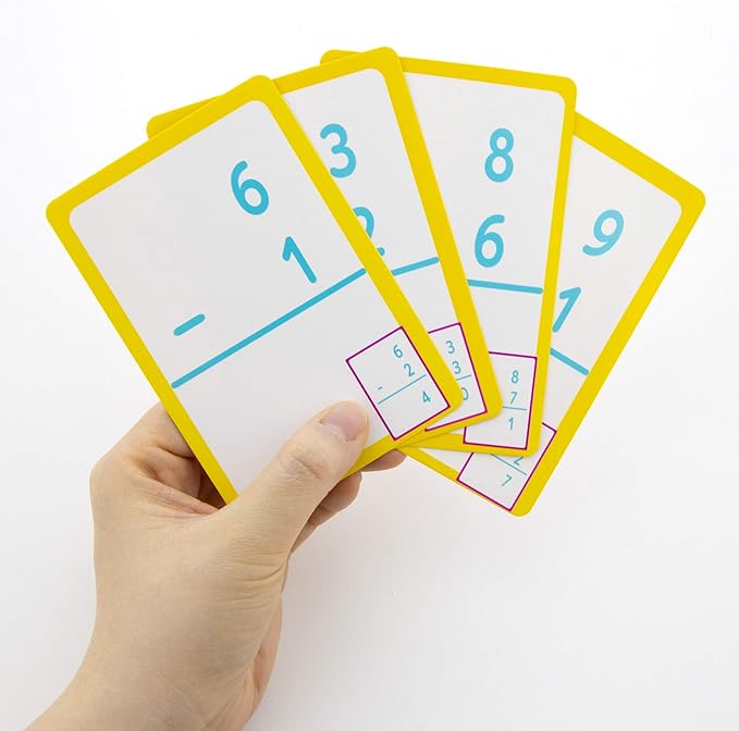 BAZIC Subtraction Flash Cards, Numbers Math Flashcards Game at School Home, Problem Solving (36/Pack), 2-Packs
