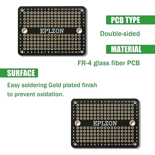 Solderable Breadboard Mini PCB Board Gold-Plated Solder Breadboard for DIY Electronics Projects Apply to Soldering Projects 2.0"x1.5" Mixed Color(Pack of 10 Pcs,Black)