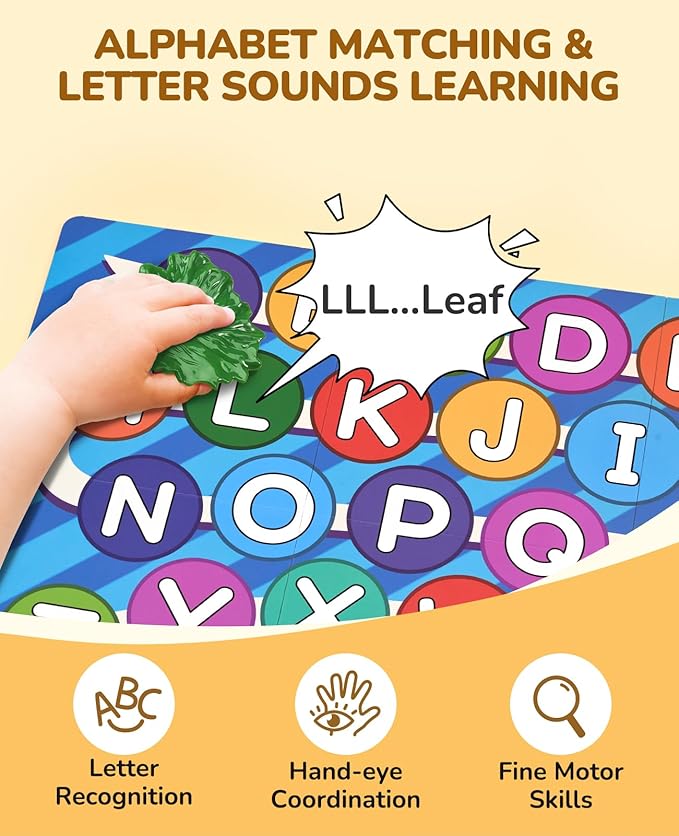 JoyCat Mystery Alphabet Box for Kids 52 PCS Letters Sorting Matching Game Activities Letter Sounds Fine Motor Learning Toys for Preschool Kindergarten Classroom - Halloween
