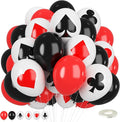 Poker Balloons, Casino Theme Party Balloons Black White Red Poker Card Latex Balloon Red Black Happy Birthday Carnival Balloon for Poker Casino Night Party Supplies Indoor Outdoor Decor
