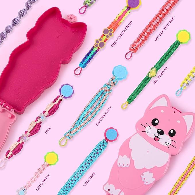 Bracelet Making Kit for Girls - Arts and Crafts for Kids Ages 8-12 - Friendship Bracelet String Maker Set Toys - Best Christmas Birthday Gifts - Charming Animal Shaped Weaving Loom (Large)