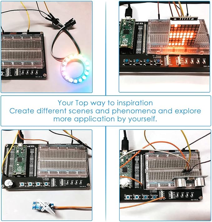 GeeekPi Micro Python Programing Kit for Raspberry Pi Pico, Breadboard, I2C 1602 LCD Display Module for Raspberry Pi Beginners & Software Engineer