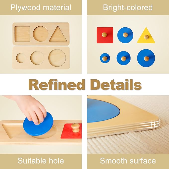 Montessori Outlet Multiple Shape Puzzles for 0-3 Years Montessori Education at School and Home