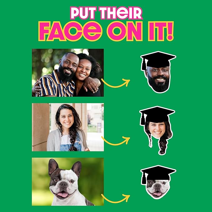 Big Dot of Happiness Custom Photo Grad Cap - Graduation Party Favors - Fun Face Temporary Tattoos - Set of 12
