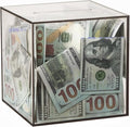 Clear Piggy Bank for Adults/Kids, Acrylic Unopenable Money Box for Cash Coin Saving, Must Break to Open, Money Saving Jar for Adults Boys Girls, Size 4.72''