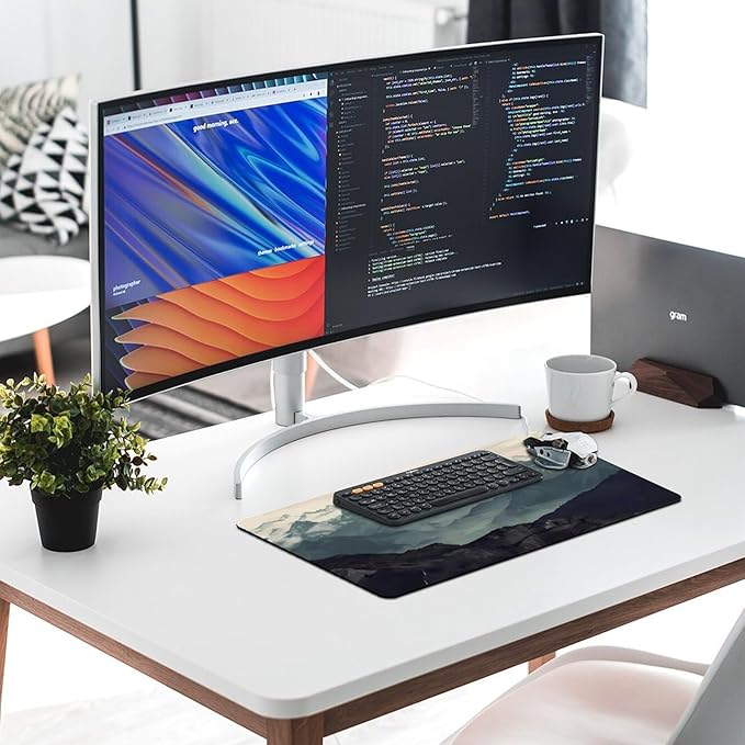 Mountain Fog Mouse Pad Large Extended Computer Full Desk Pad 23.6x11.8 inch Computer Mouse Mat Keyboard for Home Office Gaming