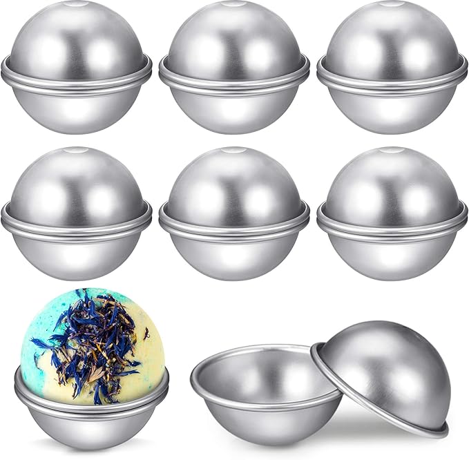 Patelai 16 Pcs 6 Cm/ 2.4 Inch Diameter DIY Metal Bath Bomb Crafting Mould Bath Bomb Making Supplies for Crafts Making