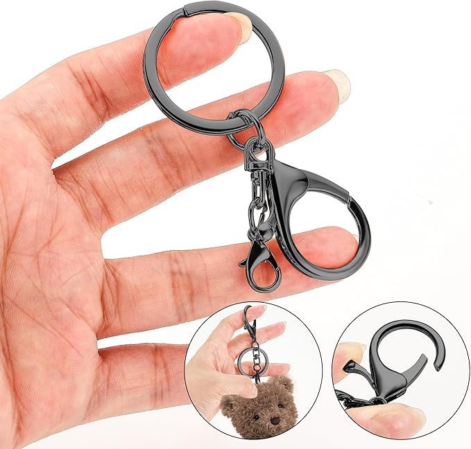 10 Pack a Set Metal Lobster Claw Clasps and Key Rings, Key Chain Accessories, Keychain Making kit for Keys, Art Crafts, Jewelry Making, Gold - Gunmetal