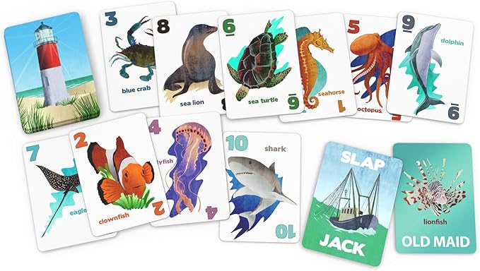 GO Fish Untamed Oceans, a Go Fish Card Game for Kids 4-8 and Up – Play Old Maid and Slap Jack with Same Deck – Easy to Learn – Family, Board Game Night and Classroom Party Fun – Great Gift Idea