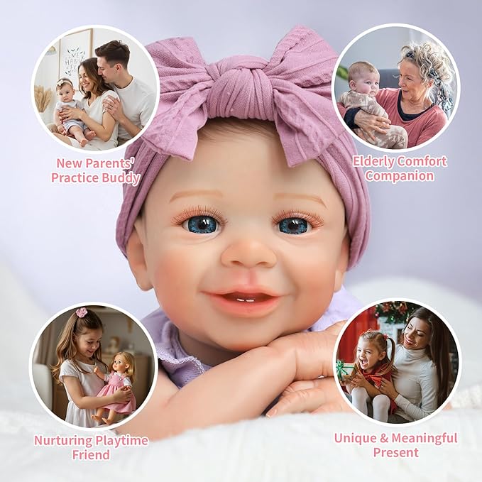 SCOM Realistic Reborn Baby Dolls - 20 Inch Lifelike Newborn Baby Dolls Adorable Girl, Real Life Baby Doll with Accessories, Soft Baby Doll Reborn Gift for 3+ Yrs Kids, Birthday, Christmas, Education