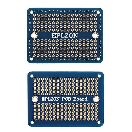 Solderable Breadboard PCB Board Gold-Plated Solder Breadboard for DIY Electronics Projects Apply to Arduino Soldering Projects 3.5"x2.05" (5 Pack + 2 Mini Board, Blue)