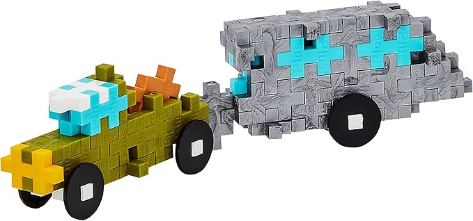 Plus Plus Vehicle Building Block Kit, 3D Puzzle Stem Toy for Kids, 70 Interlocking Pieces - Trailer Mini Maker Tube
