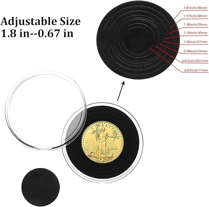 Walnut Wood Challenge Coin Display Case , Coin Box, Acrylic Clear Cover, 2 Slot Design, Compatible with Coins Measuring 17/20/25/27/30/35/40/46mm in Diameter and Less Than 3mm in Thickness