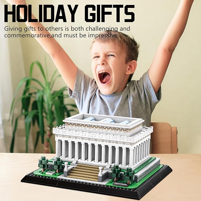Washington Lincoln Memorial Architecture Model Building Block Sets The Office Landmarks Skyline Set Toys Collection for Kids Adults 979 PCS