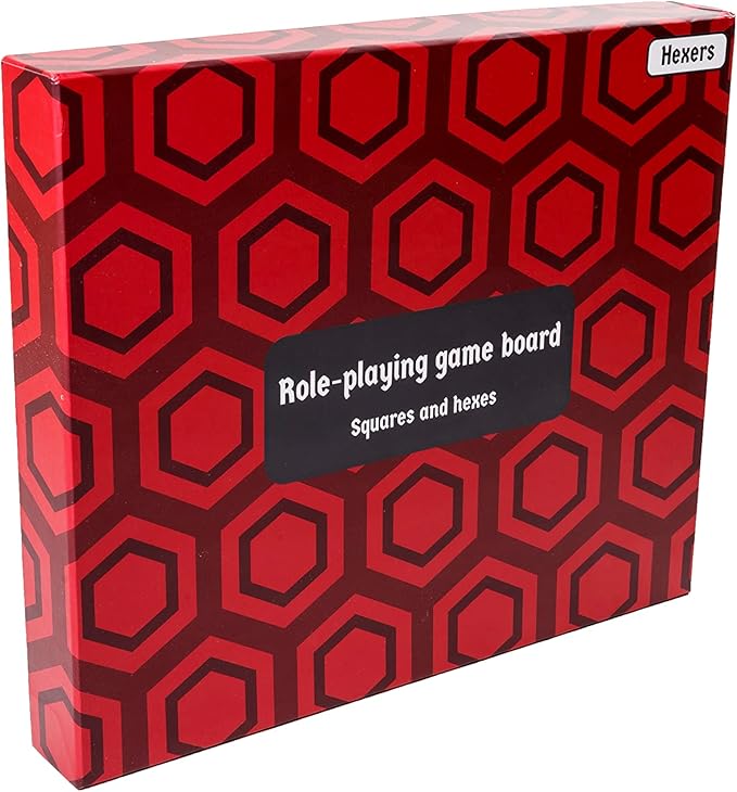 The Authentic Role-Playing Game Board by Hexers, Mat Alternative, Compatible with Dungeons and Dragons D&D DND Pathfinder RPG, 27x23 inches, 1 inch Square and Hexes Battle Grid, Foldable & Dry Erase