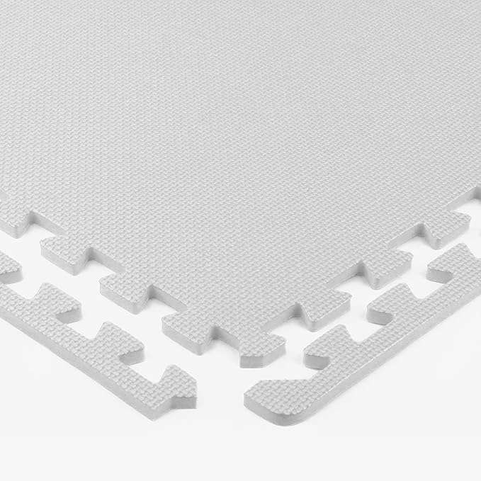 Flooring Inc's 1/2" Soft Non-Toxic Baby Play Mat, Toddler Playmat, Colorful Puzzle PlayMat, Floor Mats for Kids & Babies, EVA Foam Interlocking Tiles for Nursery & Playroom | White, 35 Tiles, 140 SqFt