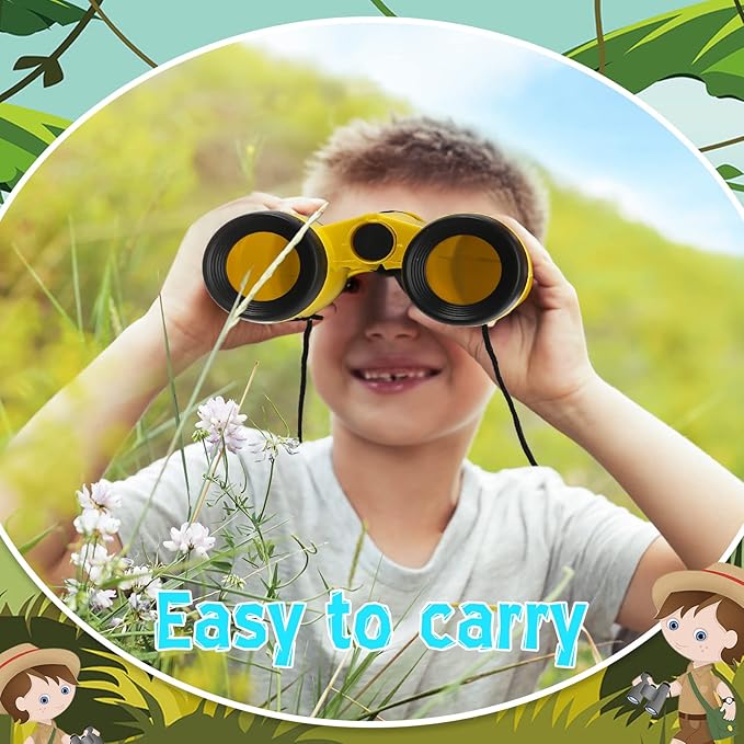 Leyndo 24 Pieces Kids Binoculars with Neck String Assorted Colors Novelty Toy Binoculars for Kids Camping Party Supplies Nature Exploration Toys for Outdoors Indoors Sightseeing, Camping, Birdwatching