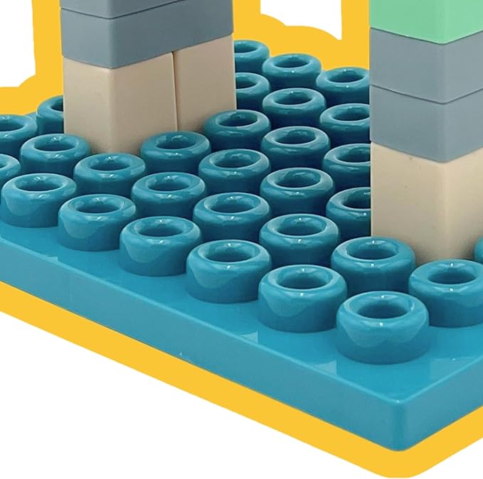 Single Piece Baseboard 48 Nodules for Stacking, Playing and Building, Compatible Building Blocks, Blocks Sold Separately
