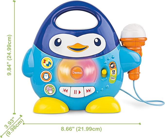 Toddler Karaoke Machine: Fun Musical Toys for Toddlers 1-3 & 3-5 | Ideal Kids Karaoke Machine for Boys | Engaging Toddler Toys 2-3 for Aspiring Little Singers (Penguin)