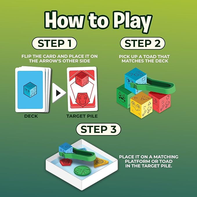 The Uzzle Topple Toads – Fun & Competitive Stacking Game - Engaging Balance Board Game - Endless Laughter & Excitement -2-4 Players