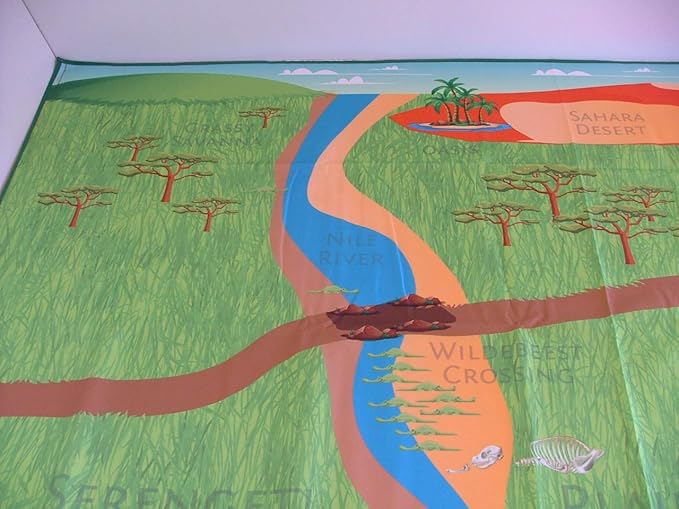 Safari Play Mat for Toy Animals | Foldable Solution |Large Size 57” x 57” | All Safari Animals | African Jungle Serengeti | Child Activity Mat | by Play Mat Factory