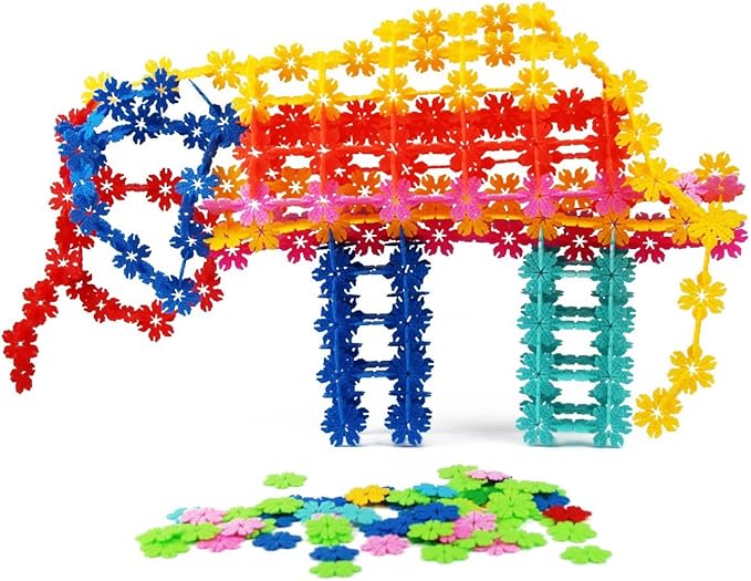QUN XING STEM Toys Building Blocks Educational Toys 720 Pieces Construction Interlocking Plastic Flake Disc Set Great STEM Toy for Kids 6+ Years Old Boys and Girls