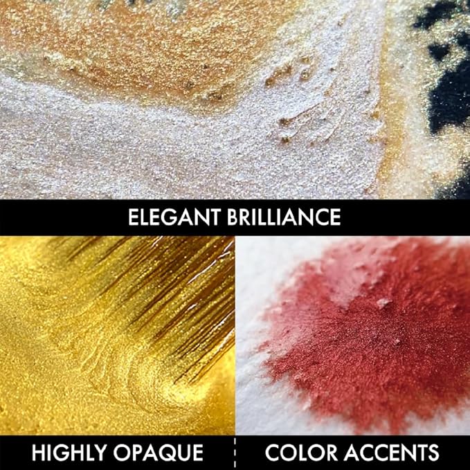 Kuretake GANSAI TAMBI Watercolor Paint Set 24 Glittery Colors II - Metallic, Professional-quality art supplies for artists adult painting aketching, Non-Toxic, Made in Japan