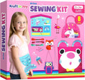 Kruft in Joy My First Sewing Kit Fun Felt Craft for Kids-8 Easy DIY Project twiggle Stuffed Animal Doll Plush Pillow Bag Charms Unicorn Mermaid Bear Fox Owl,Learn to Sew Embroidery Gift for Girl 5 12