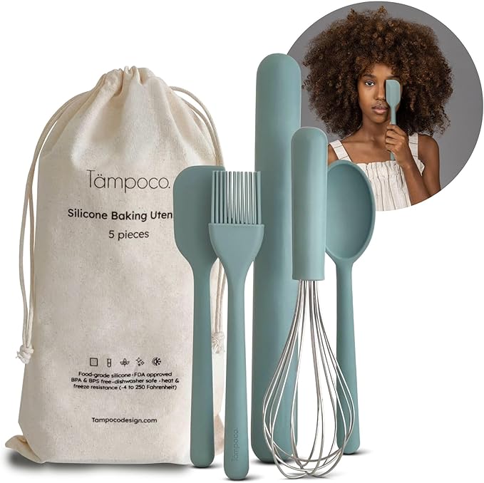 Tampoco Real Kids Cooking & Baking Set – Montessori Kitchen Tools for Real Cooking with Food-Safe Silicone Utensils – Functional & Fun Gift for Young Chefs