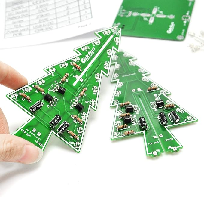 Gikfun Christmas Tree 3D Xmas Tree Led DIY Kits 7 Color Flash Circuit LED EK1697 (Pack of 2)