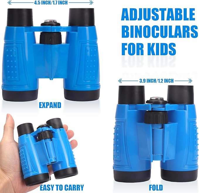 ASONA 24 PCS Binoculars for Kids with Neck String, Bulk Toy Binoculars Nature Exploration Toys Safari Jungle Animal Theme Party Favors for Bird Watching Camping Hunting Hiking Supplies