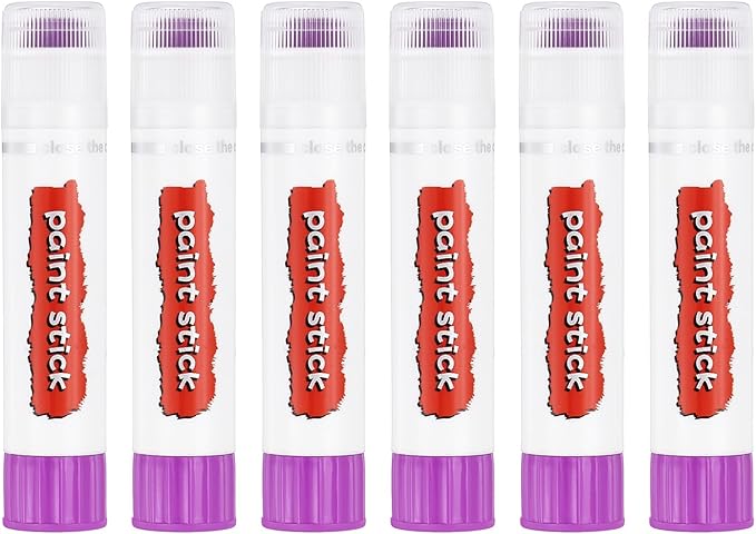 PATIKIL Tempera Paint Sticks, 6 Pcs Solid Tempera Paints Sticks Washable Bulk Markers Pen Quick Drying for Artists Beginners Art Supplies, Pink