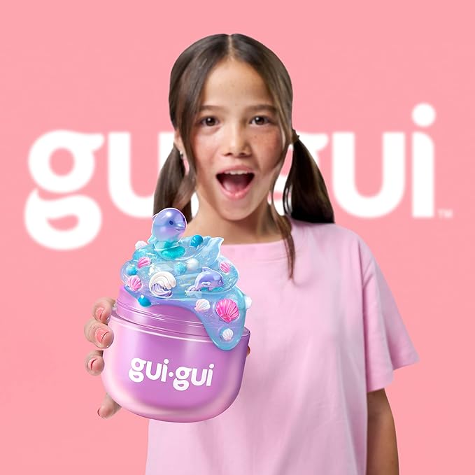 Gui Gui Scented Slime 2-Pack Bundle, Clear & Gloss, 5 Step DIY Process to Customize Your Ultimate Slime Glow-Up, Resealable and Reusable Container, ASMR Experience