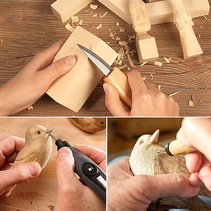 2 Pack Unfinished Basswood Carving Blocks Kit, 6 x 3 x 3 Inch Unfinished Bass Wood Whittling Soft Wooden Carving Block Set for Kids Adults Wood Carving Beginner