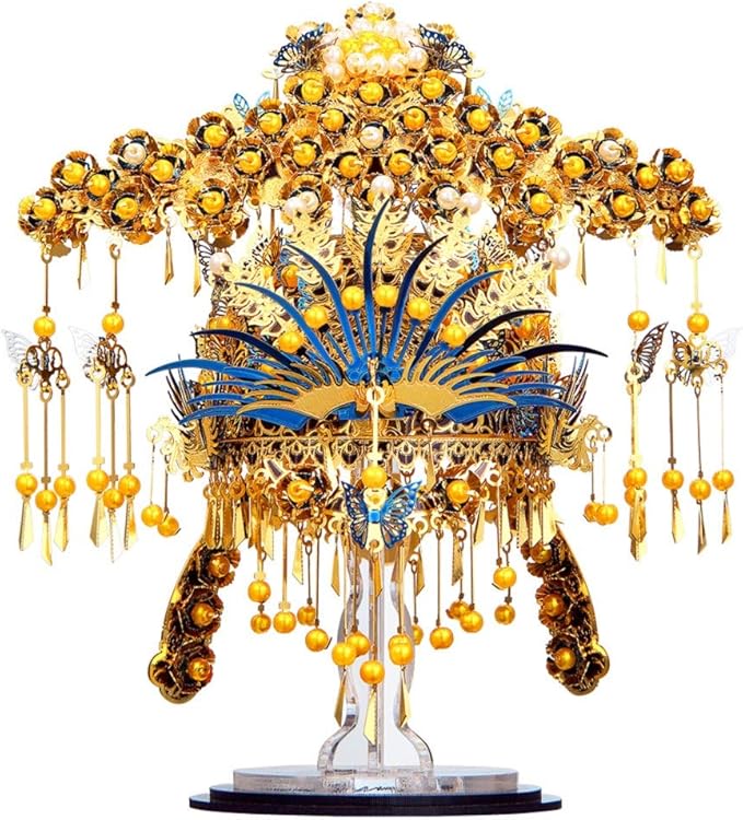 Piececool 3D Puzzles for Adults Metal Model Building DIY Kit-Phoenix Coronet DIY Craft Kits for Teens, Anxiety Relief Puzzle Toys, Great Gift Idea-433 Pcs