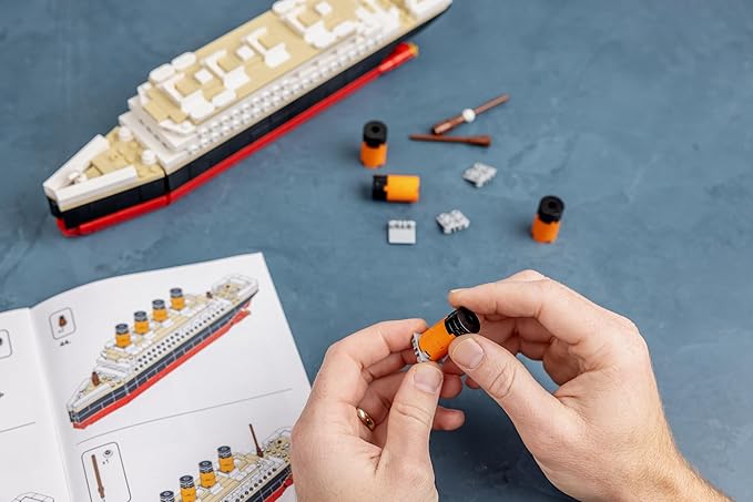 Brick Loot Titanic Building Set – 390-Piece Lego Compatible Ship Model Kit for Adults & Kids, DIY Mini Bricks 3D Puzzle STEM Toy, Collectible Display, Gift for Ship Lovers (Large)