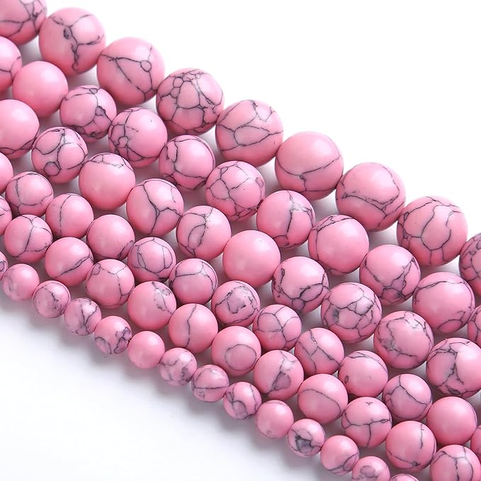 12MM 32PCS Pink Turquoise Spacer Loose Beads for Jewelry Making DIY Bracelet Necklace