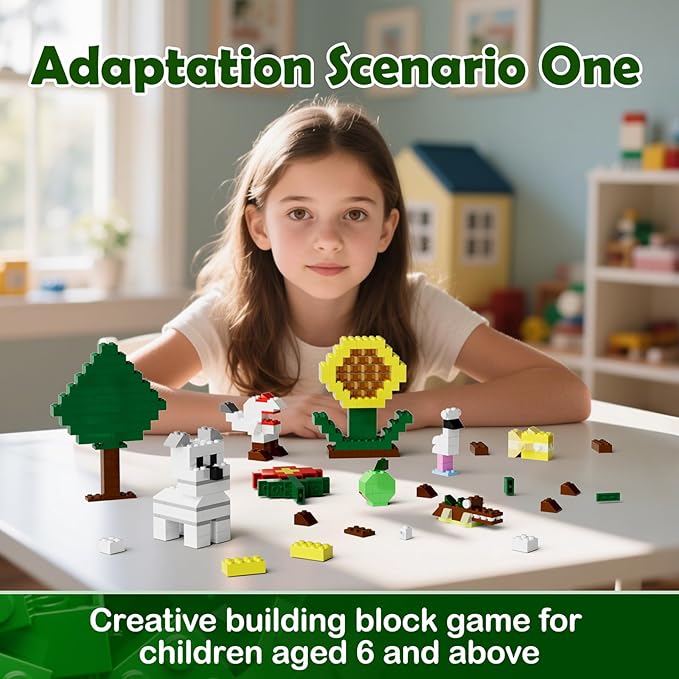 360 Piece Blue Classic Building Blocks Bulk, 7 Sizes Building Bricks Assortment Pack, Compatible with Lego Parts and Pieces (Blue)