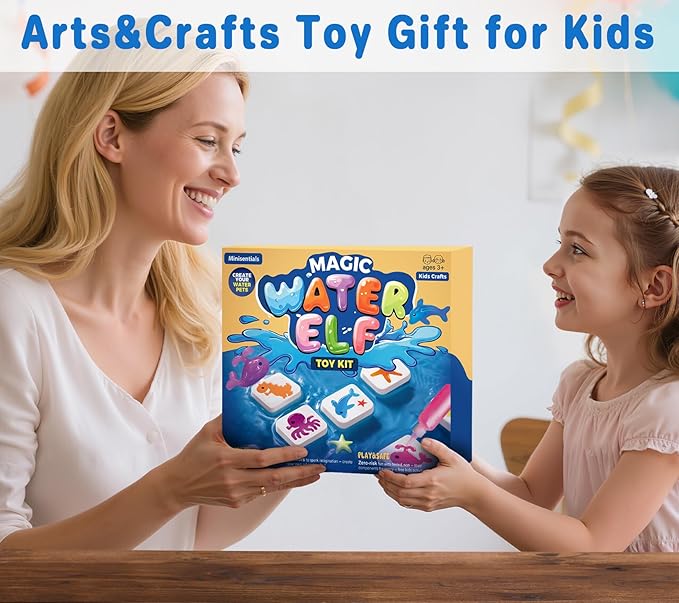 Magic Water Elf Toy Kit - Crafts kit for Kids - Arts and Crafts for Girls - Magic Gel Water Pets - Make Your Own Squishies Squishy Maker Toys - Kid Toys Birthday Gifts for Girls Boys Ages 3-12