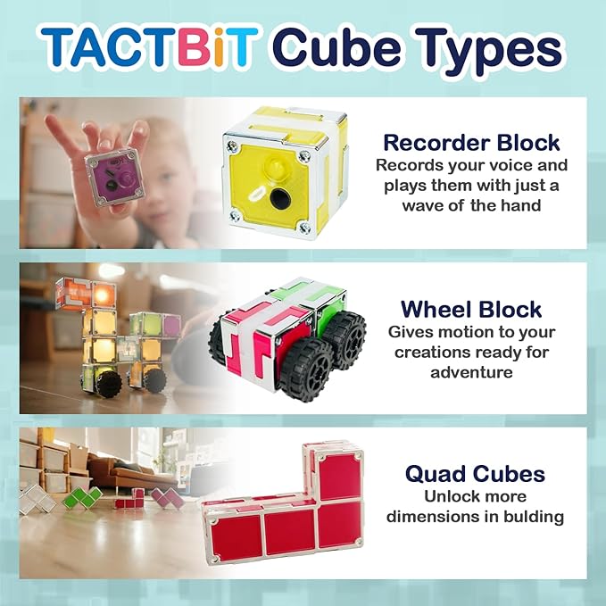 24 Magnetic Building Blocks – Light-Up STEM Educational Toy for Toddlers & Kids, Intertek Approved, Patented in US & China, Interactive Learning Cubes