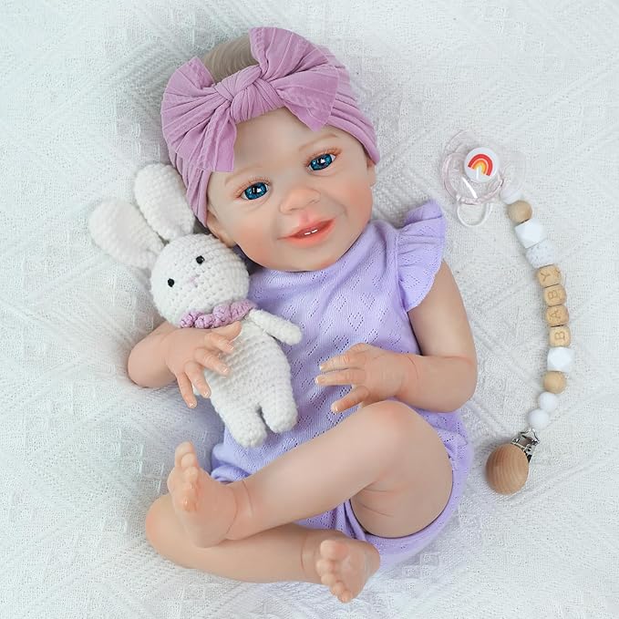 SCOM Realistic Reborn Baby Dolls - 20 Inch Lifelike Newborn Baby Dolls Adorable Girl, Real Life Baby Doll with Accessories, Soft Baby Doll Reborn Gift for 3+ Yrs Kids, Birthday, Christmas, Education