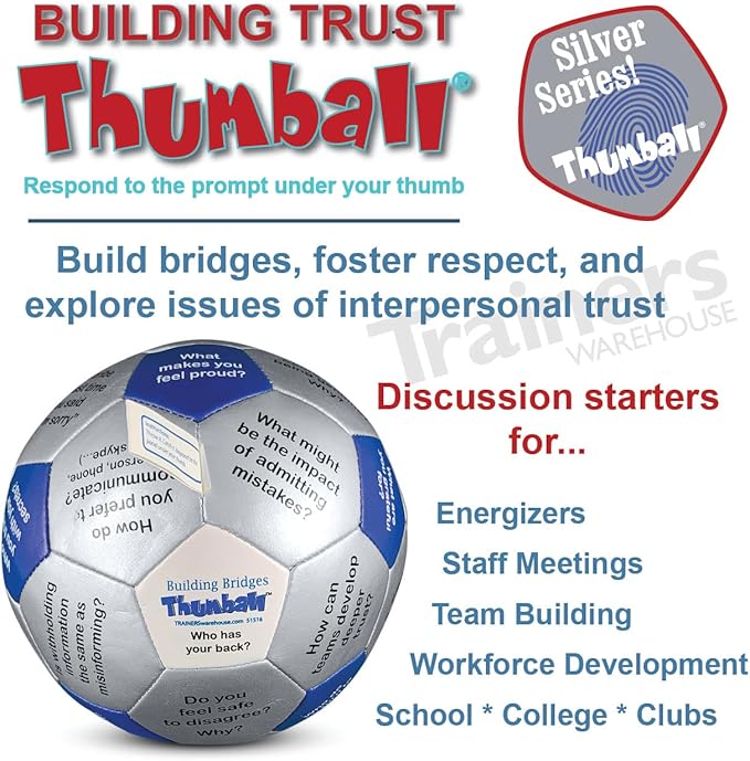 Trainers Warehouse 6" Thumball Collection, 32 Prompts for Conversation, Team Building, Relationship and Training