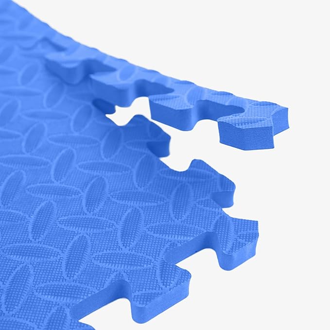 IncStores 1/2 Inch Thick Diamond Soft Foam Flooring Tiles | High-Density Interlocking Foam Tiles for Rugged Style in Your Home Gym, Playroom, and More | Blue, 9 Tiles