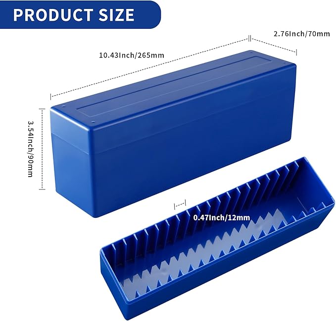 Plastic Coin Slab Storage Box, Coin Storage Box Case for NGC, PCGS, PMG, and Premier Coin Holders, Coin Holder Organizer Boxes with 20 Slots, Only Box, Blue