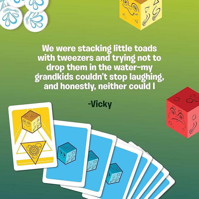 The Uzzle Topple Toads – Fun & Competitive Stacking Game - Engaging Balance Board Game - Endless Laughter & Excitement -2-4 Players