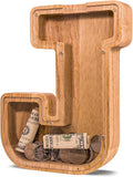 Wooden Letter Piggy Bank for Kids Larger Letter Piggy Bank for Boys and Girls Personalized Piggy Bank Initial Coin Bank Wood Kids Money Bank for Birthday and Festival