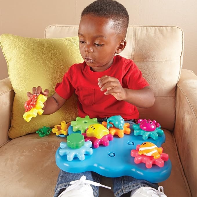 Learning Resources Ocean Wonders Build & Spin, Gears Toy & Building Set, 17 Pieces, Ages 18+ months