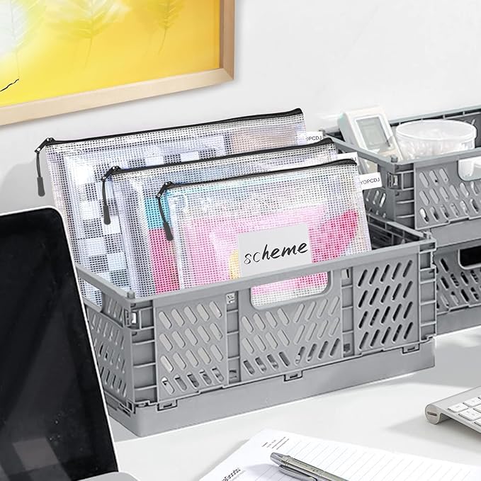 12pcs Mesh Zipper Pouch Bags, Puzzle Bag for Organizing, 8 Size Classroom Must Have Storage Bag, File Bags for School, Board Games and Office Supplies