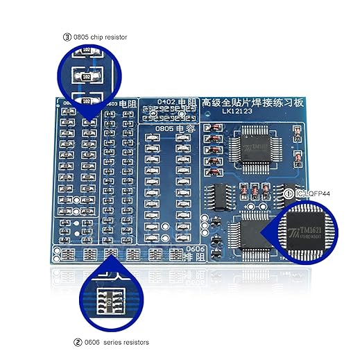 Soldering Practice Kit DIY Blue PCB 0606 Series Resistors SMD SMT Electronics Projects Soldering Kit Simple Welding Skills Learn Soldering Kit for Beginners (02L0804)